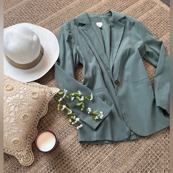 🍋 A New Day Muted Green Blazer, XS - Picture 3 of 4
